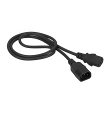 Кабель Lanmaster LAN-PP13/14-1.0-BK C13-С14 проводник.:3x0.75мм2 1м (упак.:1шт) черный