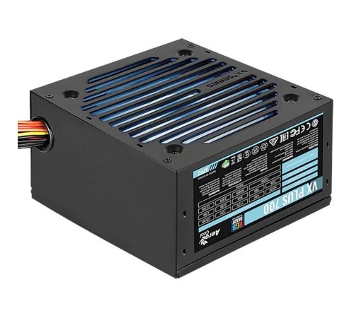 Блок питания Aerocool 700W Retail VX PLUS 700 RGB, ATX v2.3, RGB-подсветка, A.PFC, fan 120mm, 2x PCI-E [6+2-Pin], 6x SATA, 3x MOLEX, 1x FDD (VX PLUS 700 RGB)