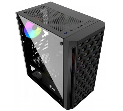 Powercase CMIMTB-L3 Корпус Mistral Micro T3B, Tempered Glass, Mesh, 2x 140mm + 1х 120mm 5-color fan, чёрный, mATX  (CMIMTB-L3)