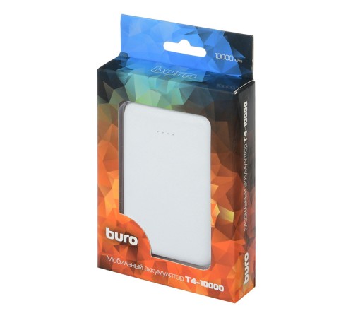 Мобильный аккумулятор Buro T4-10000 10000mAh 2A 2xUSB белый (T4-10000-WT) Мобильный аккумулятор Buro T4-10000 10000mAh 2A 2xUSB белый (T4-10000-WT)