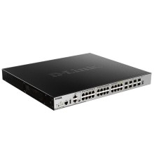 DGS-3630-28PC/A2ASI Управляемый L3 стекируемый коммутатор с 20 портами 10/100/1000Base-T, 4 комбо?портами 100/1000Base-T/SFP и 4 портами 10GBase-X SFP+ (24 порта PoE 802.3af/at, PoE?бюджет 370 Вт; 740 Вт с DPS?700)б (441264)