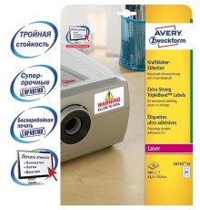 Этикетки Avery Zweckform L6141-20 A4 33.9x63.5мм 24шт на листе/100г/м2/20л./белый самоклей. для лазерной печати