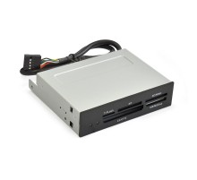 Exegate EX283581RUS Картридер USB2.0 ExeGate <CR-415> 3.5", мультиформатный: CF/SD/MMC/MS/MS Duo/MS pro/T flash, черный, металл