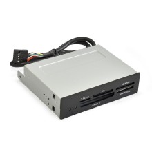 Exegate EX283581RUS Картридер USB2.0 ExeGate <CR-415> 3.5", мультиформатный: CF/SD/MMC/MS/MS Duo/MS pro/T flash, черный, металл