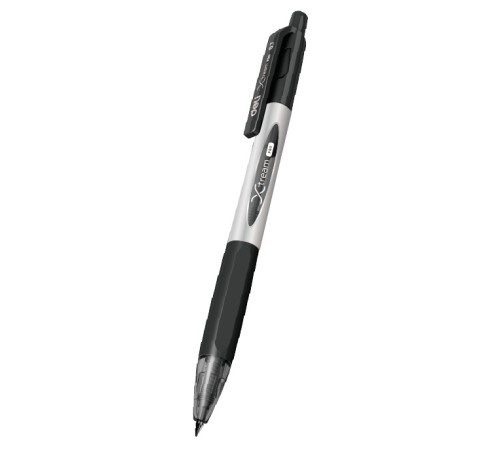 Ручка шариковая Deli EQ11-BK X-tream авт. 0.7мм резин. манжета серый металлик/черный черные чернила