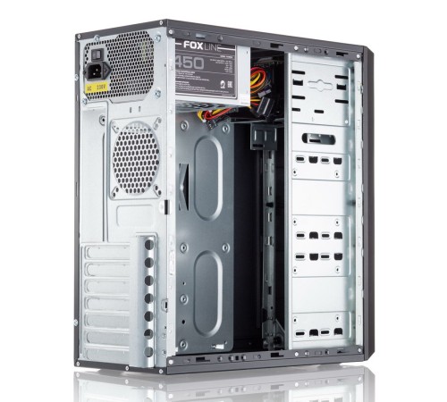 Корпус c блоком питания 450 Ватт Foxline FL-302-FZ450