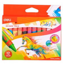 Восковые мелки Deli EC20900 Colorun утолщенные 12цв. картон.кор./европод.