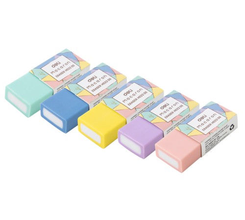 Ластик Deli EH02200 Macaron 50x20x11мм ассорти пласт.туб.