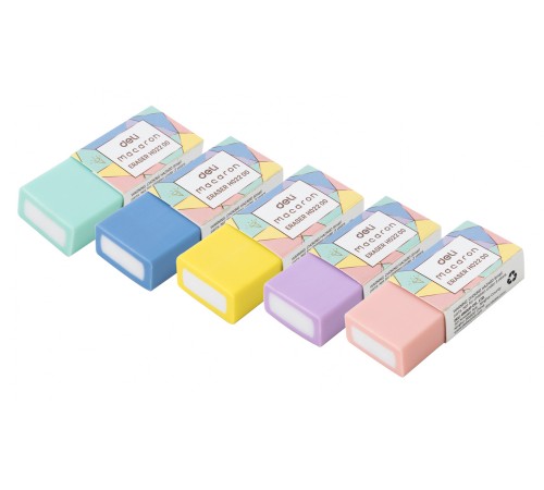 Ластик Deli EH02200 Macaron 50x20x11мм ассорти пласт.туб.