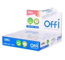 Ластик Deli EH03110 Offi 60x24x12мм ПВХ белый индивидуальная картонная упаковка