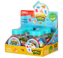 Набор ластиков Deli EH03206 Magic Zoo ассорти пласт.туб. (20шт)