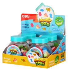 Набор ластиков Deli EH03206 Magic Zoo ассорти пласт.туб. (20шт)