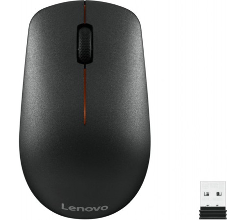 Мышь Lenovo 400 черный оптическая (1200dpi) беспроводная USB для ноутбука (3but)