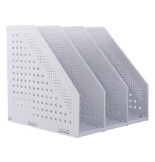 Лоток вертикальный Deli 78995LT-GREY 3отд. складной для бумаг 250х256х243мм серый пластик