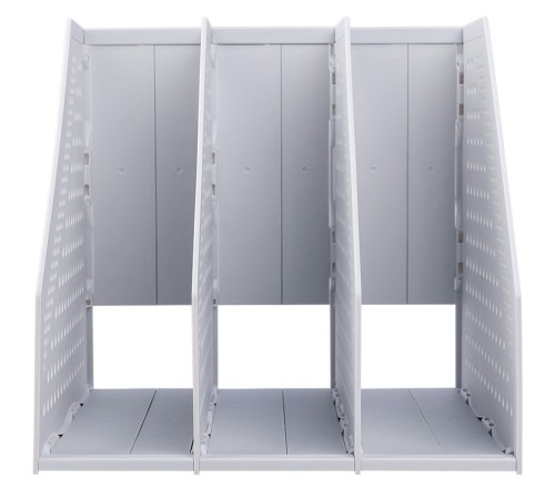 Лоток вертикальный Deli 78995LT-GREY 3отд. складной для бумаг 250х256х243мм серый пластик