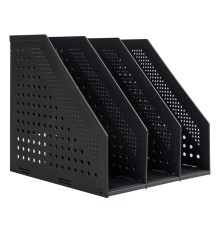 Лоток вертикальный Deli 78995DK-GREY 3отд. складной для бумаг 250х256х243мм темно-серый пластик