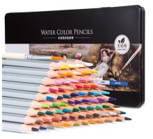 Карандаши цветные акварельные Deli 6524 Nuevo липа 72цв. сереб. корпус мет.кор.