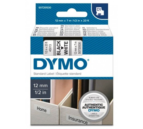Картридж ленточный Dymo D1 S0720530 черный/белый для Dymo Картридж ленточный Dymo D1 S0720530 черный/белый для Dymo