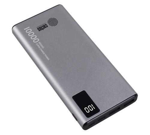Мобильный аккумулятор Cactus CS-PBFSLT-10000 10000mAh 3A 2xUSB серый