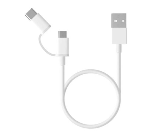 Кабель Xiaomi Mi 2-in-1 SJV4083TY USB A(m) micro USB B (m) USB Type-C (m) 0.3м белый Кабель Xiaomi Mi 2-in-1 SJV4083TY USB A(m) micro USB B (m) USB Type-C (m) 0.3м белый