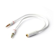 Кабель Cablexpert Кабель аудио Cablexpert CCAB-02-35F2M-0.2MB. 3.5 джек 4pin(F)/2х 3.5 джек(M) наушники и микрофон, 0.2м, белый, блистер RTL {200}