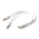 Кабель Cablexpert Кабель аудио Cablexpert CCAB-02-35F2M-0.2MB. 3.5 джек 4pin(F)/2х 3.5 джек(M) наушники и микрофон, 0.2м, белый, блистер RTL {200}