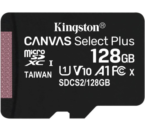 Флеш карта microSDXC 128Gb Class10 Kingston SDCS2/128GBSP Canvas Select Plus w/o adapter