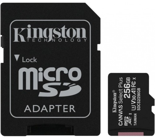 Флеш карта microSDXC 256Gb Kingston SDCS2/256GB Canvas Select Plus + adapter