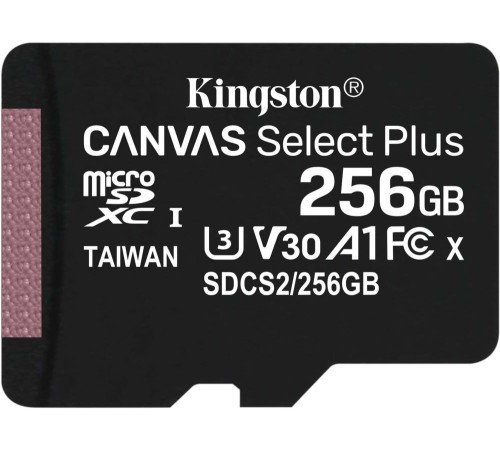 Флеш карта microSDXC 256Gb Kingston SDCS2/256GBSP Canvas Select Plus w/o adapter