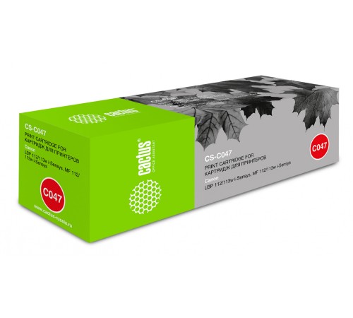 Картридж лазерный Cactus CS-C047 Cartridge 047 черный (1600стр.) для Canon LBP112/LBP113W