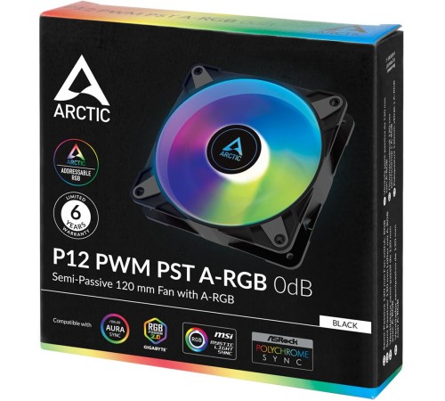 Вентилятор корпусной ARCTIC P12 PWM PST A-RGB 0dB (Black) - retail (ACFAN00231A) (703154) Вентилятор корпусной ARCTIC P12 PWM PST A-RGB 0dB (Black) - retail (ACFAN00231A) (703154)