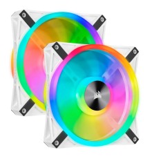 iCUE QL140 RGB [CO-9050106-WW] 140mm PWM White Fan — Dual Fan Kit with Lighting Node CORE {10}