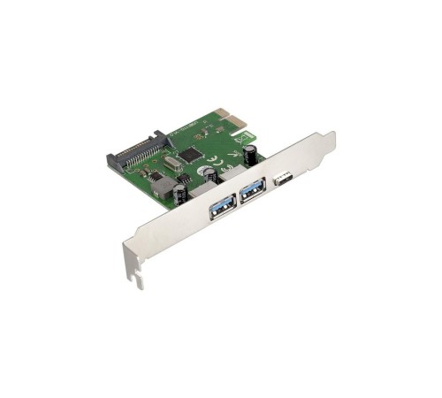 Exegate EX283719RUS Контроллер EXE-323 PCI-E 2.0, 2*USB3.0 ext + 1*Type-C, разъем доп.питания (OEM)