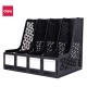 Лоток вертикальный Deli E9846BLACK для бумаг 326х275х257мм черный пластик