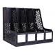 Лоток вертикальный Deli E9846BLACK для бумаг 326х275х257мм черный пластик