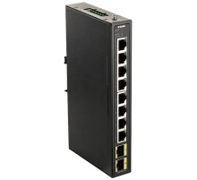 DIS-100G-10S/A2A Промышленный неуправляемый коммутатор с 8 портами 10/100/1000Base-T и 2 портами 1000Base-X SFP, (461491)