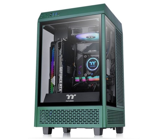 Корпус Thermaltake The Tower 100 Racing Green черный без БП miniITX 1x120mm 3x140mm 2xUSB3.0 audio bott PSU