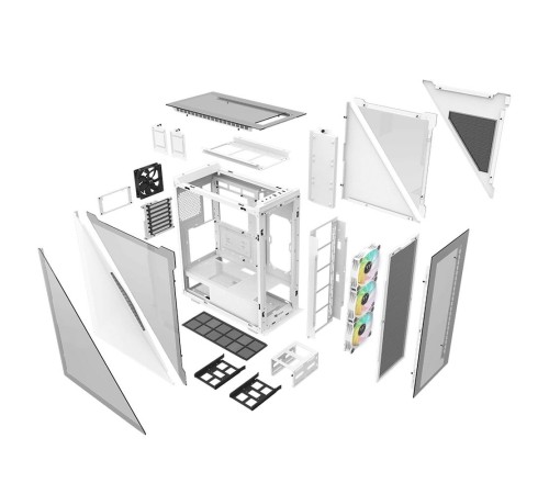 Divider 500 TG Snow ARGB CA-1T4-00M6WN-01 White/Win/SPCC/Tempered Glass*4/120mm ARGB Fan*3/120mm Standard Fan*1 (527897)
