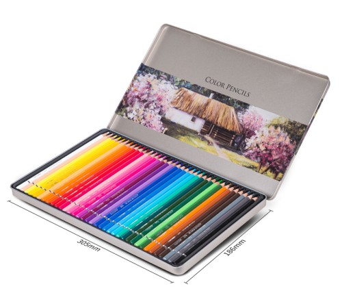 Карандаши цветные Deli 6566 липа 36цв. цветной корпус мет.кор.