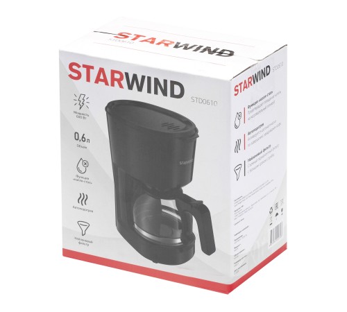 Кофеварка капельная Starwind STD0610 600Вт черный Кофеварка капельная Starwind STD0610 600Вт черный