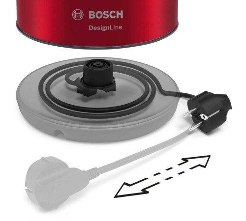 Чайник электрический Bosch TWK3P424 1.7л. 2400Вт красный (корпус: нержавеющая сталь)