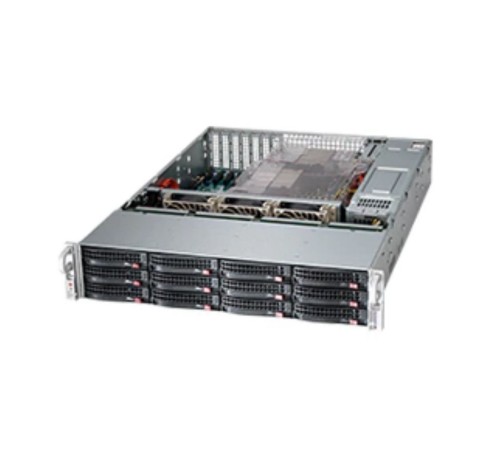 Шасси серверное Supermicro SuperChassis 2U 826BAC12-R1K23LPB/ HDD(12)LFF+opt.HDD(2)SFF/7xLP/2 x1200W/Backplane 12xSAS3/SATA3/NVMe4 (CSE-826BAC12-R1K23LPB)