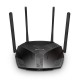 MERCUSYS AX3000 Двухдиапазонный Wi-Fi 6 роутер, до 574 Мбит/с на 2,4 ГГц + до 2402 Мбит/с на 5 ГГц, 4 фиксированные внешние антенны, 3 гигабитных порта LAN, 1 гигабитный порт WAN (MR80X)