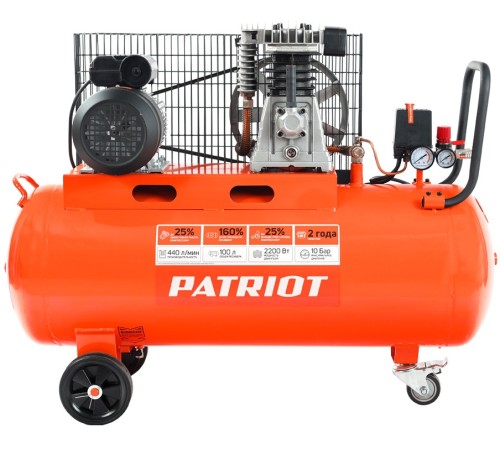 Компрессор поршневой Patriot PTR 100-440I масляный 440л/мин 100л 2200Вт оранжевый Компрессор поршневой Patriot PTR 100-440I масляный 440л/мин 100л 2200Вт оранжевый