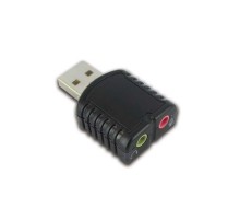 Звуковая карта FG-UAU02D-1AB-BU01 Tiny USB Stereo Sound Adapter (24bit 96kHz), SSS1700 black case, Bulk packing