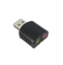 Звуковая карта FG-UAU02D-1AB-BU01 Tiny USB Stereo Sound Adapter (24bit 96kHz), SSS1700 black case, Bulk packing