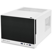 SST-SG13WB-Q (USB 3.0) Sugo Mini-ITX Compact Computer Cube Case, Plastic Front Panel with Faux Aluminum Finish, black white, RTL {4}
