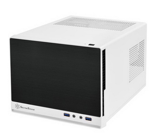 SST-SG13WB-Q (USB 3.0) Sugo Mini-ITX Compact Computer Cube Case, Plastic Front Panel with Faux Aluminum Finish, black white, RTL {4}