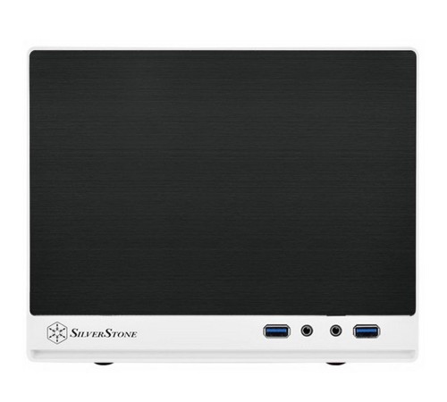 SST-SG13WB-Q (USB 3.0) Sugo Mini-ITX Compact Computer Cube Case, Plastic Front Panel with Faux Aluminum Finish, black white, RTL {4}