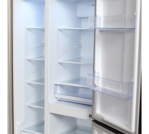 Холодильник Hyundai CS6073FV шампань стекло (трехкамерный)